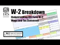 W-2 Breakdown Understanding IRS Form W-2 Wage and Tax Statement