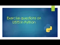 NCERT Exercise questions on Lists in Python Unit-2 term-2 Class - 11th CBSE Computer Science
