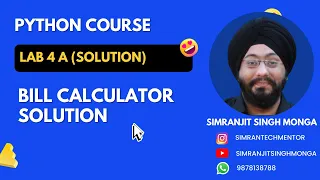 Lab 4a Bill Calculator Solution Solution Python Program Simranjit Singh Monga