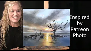 Learn How to Draw and Paint DRIFTWOOD BEACH with Acrylics - Paint Sip at Home
