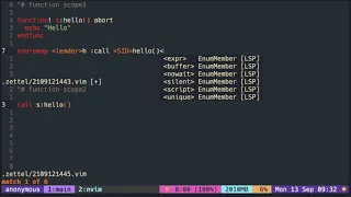 Vimscript Tutorial Function script local