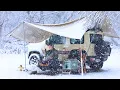 Download Lagu Australia Winter Camping in Heavy Snow Storm \u0026 Sleep in Jimny, Campfire Cooking, ASMR, BLUETTI AC180