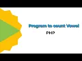 Program to count vowel in PHP