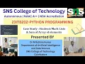CASE STUDY - Students Marks List Sum of Array of Elements PYTHON PROGRAMMING SNS Institutions
