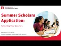 Rutgers Summer Scholars Application Tutorial Select Your Courses