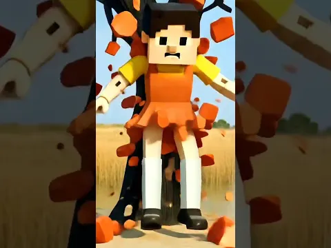 Squid Game Ai: Doll Transform into Minecraft 😳 #ai #squidgame2 #squidgame