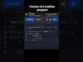 Factors of a number program by using while loop -python
