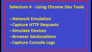 Selenium4 DevTools