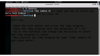 How to write and run RUBY program in Linux OS