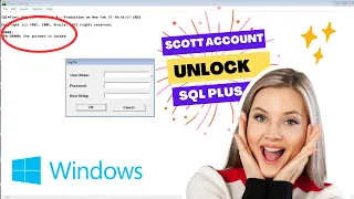 How to Unlock SQL PLUS SCOTT Account SQL PLUS Account Lock Windows 10 Windows 11 Windows 8 1