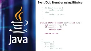 Check if number is Even Odd using bitwise Interview Questions Java