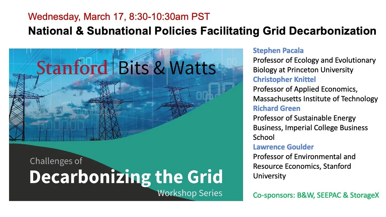 Policies Facilitating Decarbonization of Supply | Decarbonizing the Grid | Bits & Watts Initiative