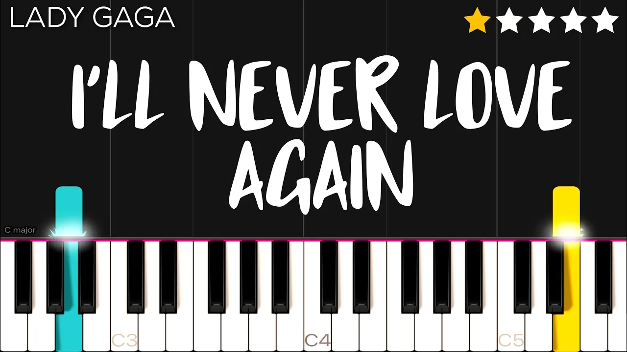 Lady Gaga - I’ll Never Love Again (from A Star Is Born) | EASY Piano Tutorial