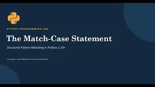 Lecture 7 Match Case Statement in Python Python Tutorial for Beginners