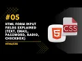 HTML Form Input Fields Explained Text Email Password Radio Checkbox