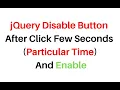 how to disable button for particular time in jquery 3 3 1