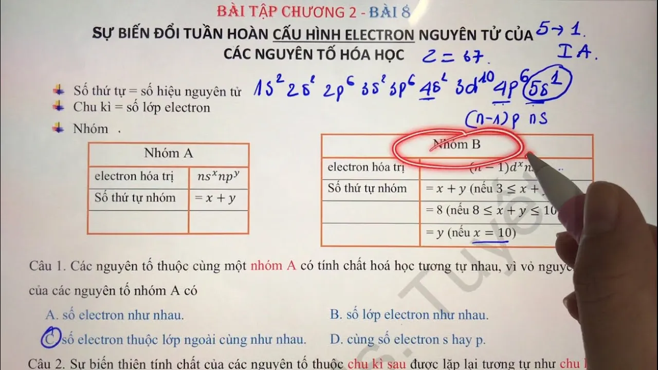 Hoá 10 - Bài 8 | Sự biến đổi tuần hoàn cấu hình electron nguyên tử