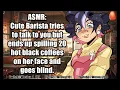 CAFE ASMR Cute Barista tries to talk to you but ends up spilling 20 hot black coffees on her face