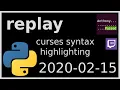 replay - curses syntax highlighting