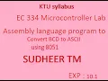 8051 Program to convert BCD to ASCII