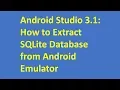 Android Studio 3 1 How to Extract SQLite Database from Android Emulator