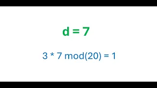 How to Calculate d for RSA but easy