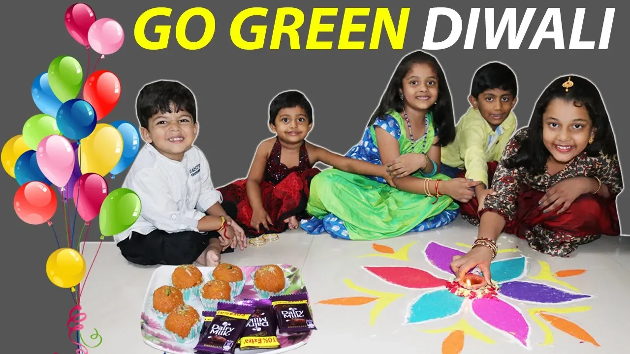 GO GREEN DIWALI   Avoid Crackers & Save Nature   Balloon Pop Game Challenge Diwali Special