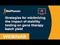 Strategies for minimizing the impact of stability testing on gene therapy batch yield webinar