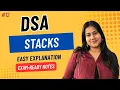Part 12 Stack Data Structure Introduction Operations DSA for Beginners Easy Exam Ready