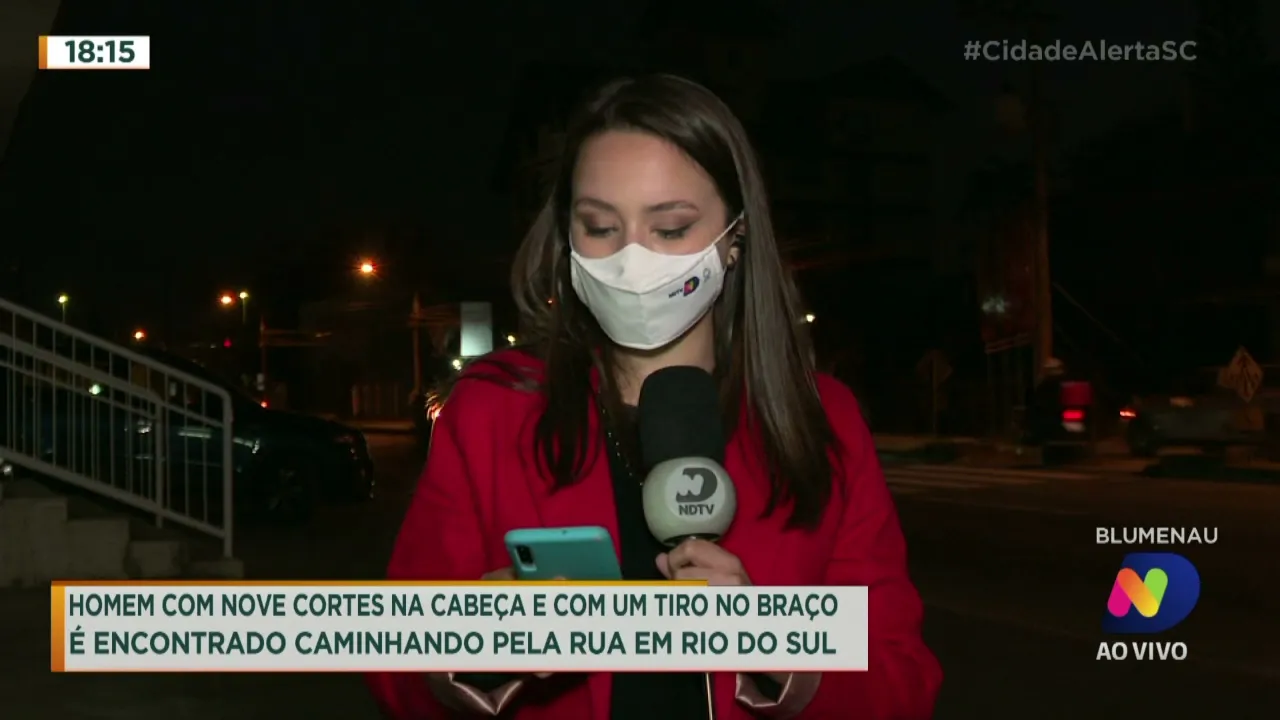 Homem com marca de tiro e cortes na cabeça é encontrado caminhando pela rua em Rio do Sul