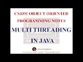 MULTITHREADING NOTES CS3391 OBJECT ORIENTED PROGRAMMING NOTES 2021 REGULATION CSE
