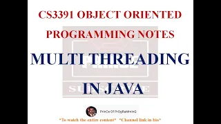 MULTITHREADING NOTES CS3391 OBJECT ORIENTED PROGRAMMING NOTES 2021 REGULATION CSE