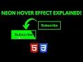 Neon Hover Button Effect with HTML CSS Modern CSS Hover Effects Tutorial