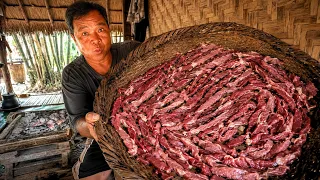 เนื้อ 2 ชิ้น ข้าวหมดเป็นกิโล! พ่อเปิดสูตร เนื้อยองรมควันสูตรโบราณ หากินยาก!!