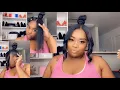 Hair tutorial Top knot bun with split bangs on Natural hair