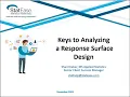 Keys to Analyzing a Response Surface Design