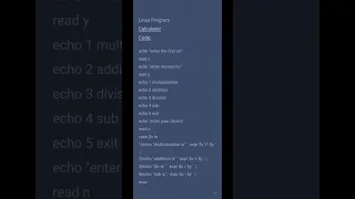 Switch case in linux Calculator
