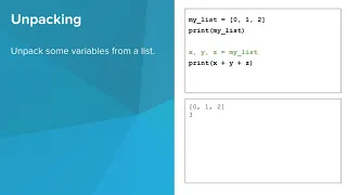 Intro Python - Packing and Unpacking