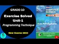 PROGRAMMING TECHNIQUE UNIT-1 COMPUTER SCIENCE Grade 10 NBF PANJAB FEDERAL TEXTBOOK BOARD IBD