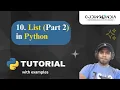 Python List Part 2 Python Tutorial for Absolute Beginners in Hindi Coding India