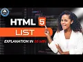 List in HTML Ordered Unordered List Explained for Beginners HTML Tutorial
