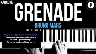 Download Bruno Mars - Grenade Karaoke Slower Acoustic Piano Instrumental Lyrics On Screen MP3