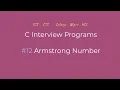 Armstrong Number Program in C Tamil C Interview Programs Logic First Tamil