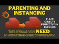 Parenting and Instancing on points in Blender