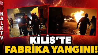 Kilis OSB’de ambalaj fabrikası alev aldı: Duvar çöktü, itfaiyeci yaralandı, 150 kişi müdahale etti!