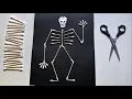 DIY Q-Tip Skeleton Craft Simple Halloween Decoration for Kids