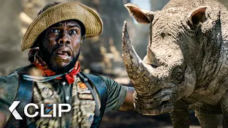 helicopter rhino brutal jungle chase jumanji welcome to the jungle clip 2017 kevin hart