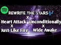 Download Lagu Heart Attack X Just Like Fire X Unconditionally X Wide Awake X Rewrite The Stars💥 (lyrics mix🎶)