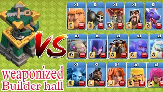 Weaponized builders Hut vs All Troops clash of clans