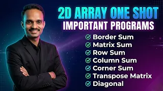 2D ARRAY One Shot All Important Programs PYQs ICSE Class 10 Computer 2026